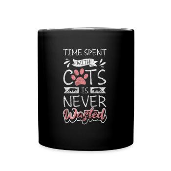 Amoureux des chats Pet Hunter Chat Hair - Mug uni - noir - Devant