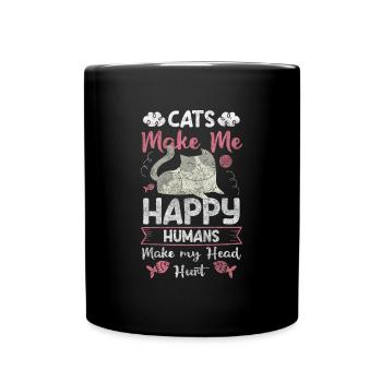 Cats, Animal - Full Colour Mug - black - Front
