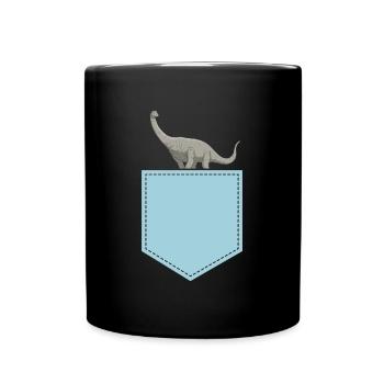 Brontosaurus Dino Gift - Full Colour Mug - black - Front