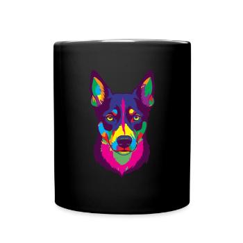 Kelpie Dog Gift - Full Colour Mug - black - Front