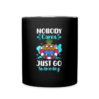 Schwimmen Wasser Baden Badehose - Tasse einfarbig - Schwarz - Vorne