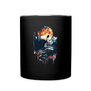 Panda - Tasse einfarbig - Schwarz - Vorne