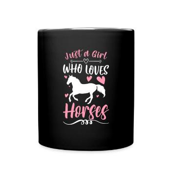 Pferd Reitsport Freundschaft - Tasse einfarbig - Schwarz - Vorne
