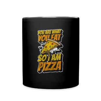 Pizzeria, Soulfood, Pizzaïolo, Pizza au four à pierre - Mug uni - noir - Devant