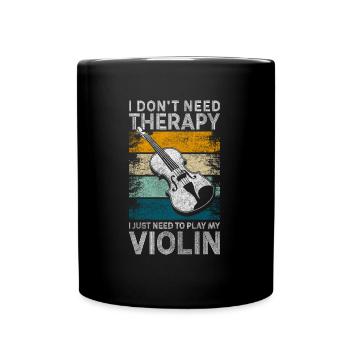 Violoniste Instrument à cordes Cours de musique - Mug uni - noir - Devant