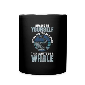 Whales Blue Whale Mammal Fish - Full Colour Mug - black - Front
