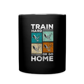 Training Sportlich Schwitzen Fitnesstrainer - Tasse einfarbig - Schwarz - Vorne