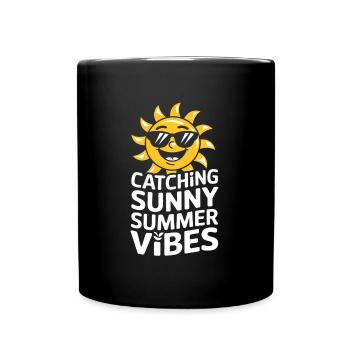 Sunny Summer Moments Vibes Sommer Sonne - Tasse einfarbig - Schwarz - Vorne