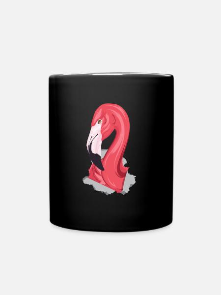3D flamingo - Full Colour Mug - black