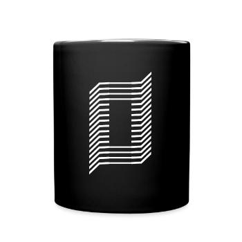 Eindeutige Zahl 0 "Weiß" - Tasse einfarbig - Schwarz - Vorne
