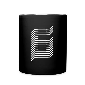 Eindeutige Zahl 6 Weiß - Tasse einfarbig - Schwarz - Vorne
