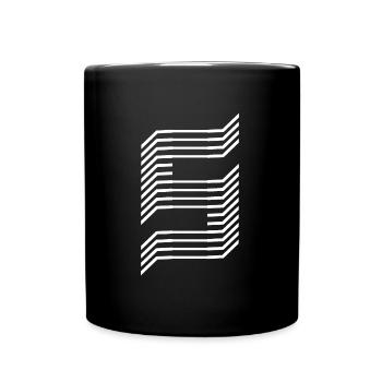 Eindeutige Zahl 5 "Weiß" - Tasse einfarbig - Schwarz - Vorne