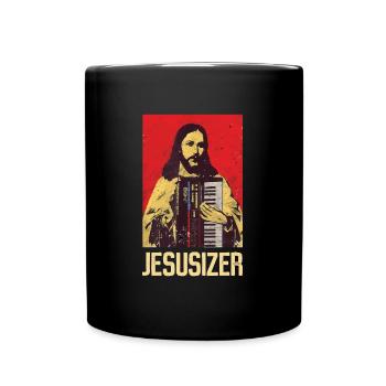 Jesus and Synthesizer - Techno - Tasse einfarbig - Schwarz - Vorne