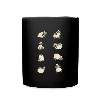 Yoga Sheeps - Tasse einfarbig - Schwarz - Vorne