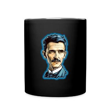 Nikola Tesla - Full Colour Mug - black - Front