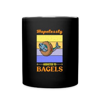 Charcuterie Israël Saumon Bagel Cuisine Dicton - Mug uni - noir - Devant