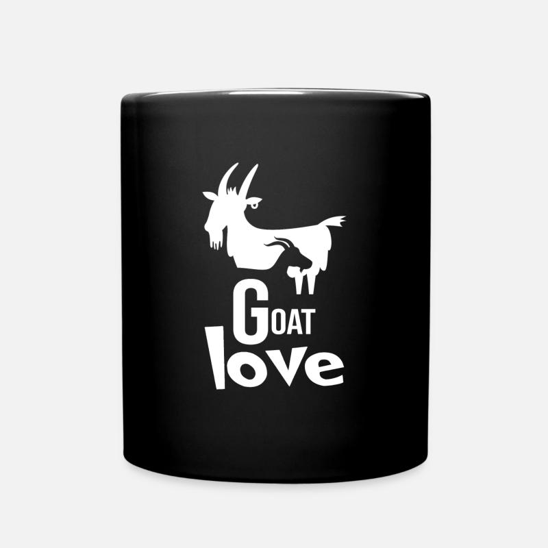 Chèvre, chèvre « chèvre amour » barbiche - Mug uni - noir