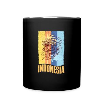 Indonesia Holidays Barong Surfer Summer Wave - Full Colour Mug - black - Front