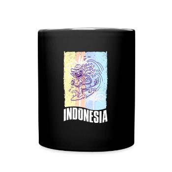 Indonesia Holidays Barong Surfer Summer Wave - Full Colour Mug - black - Front