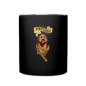 Posaunist Hund Trompete Musik Instrument - Tasse einfarbig - Schwarz - Vorne