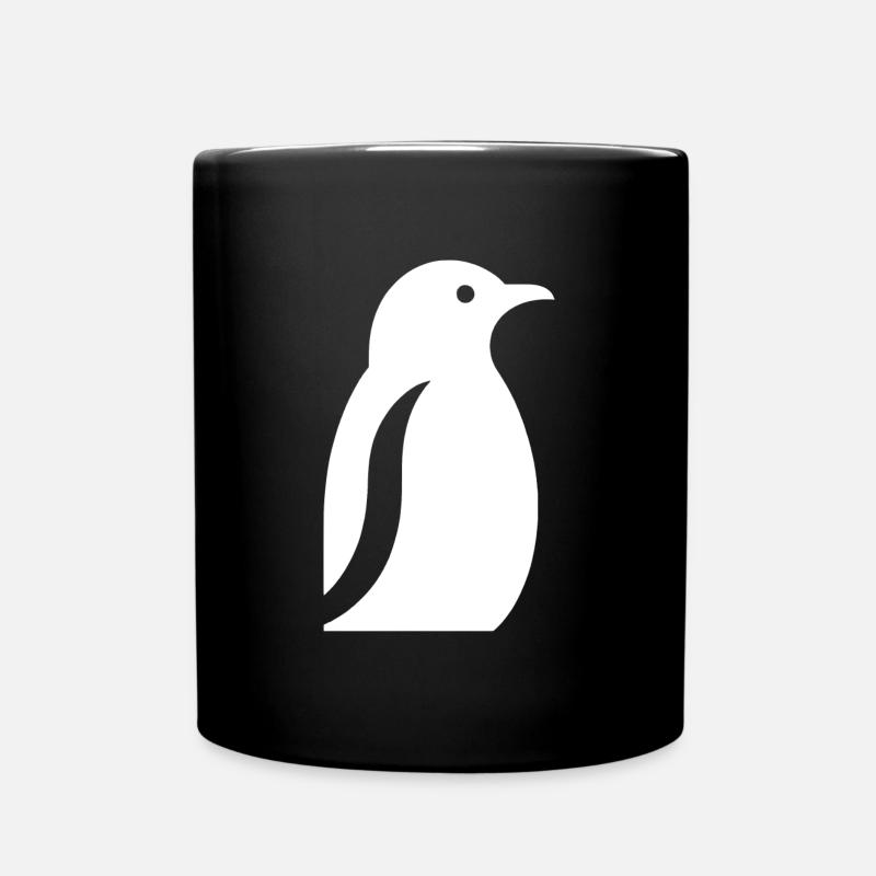 Pinguin Südpol Silhouette Minimalistisch - Tasse einfarbig - Schwarz