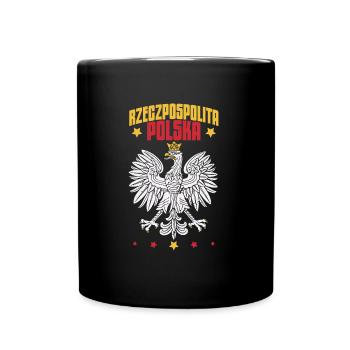 Polen Heimat Polska Polnisch Adler Flagge - Tasse einfarbig - Schwarz - Vorne