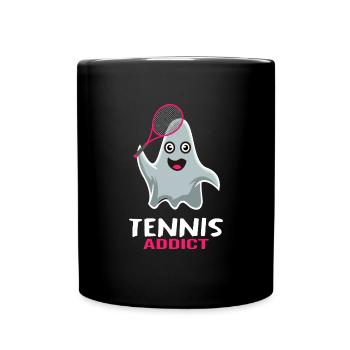 Match de tennis Balle Joueur de tennis Tennis Ghost - Mug uni - noir - Devant