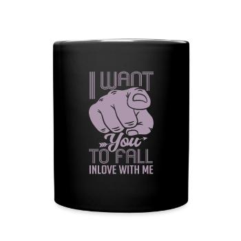 Index finger I want you to fall in love - Full Colour Mug - black - Front