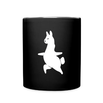 Llama Alpaca Workout Yoga Silhouette Minimalist - Full Colour Mug - black - Front