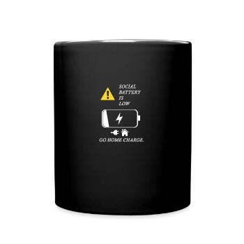 Social Battery - Full Colour Mug - black - Front