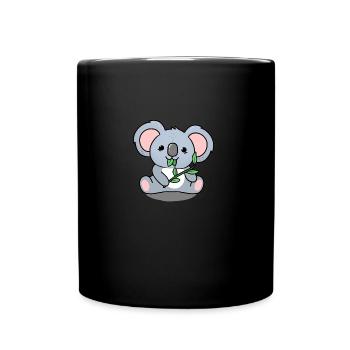 Koala der Blätter isst - Tasse einfarbig - Schwarz - Vorne