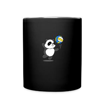 Panda plays volleyball - Full Colour Mug - black - Front