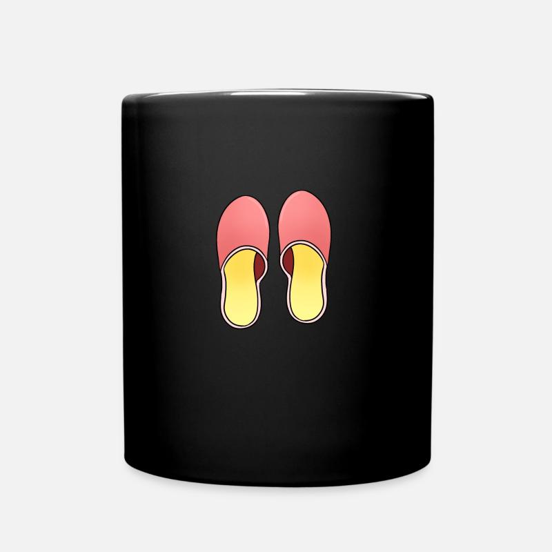 Pantoffeln / Hausschuh / Slipper - Tasse einfarbig - Schwarz