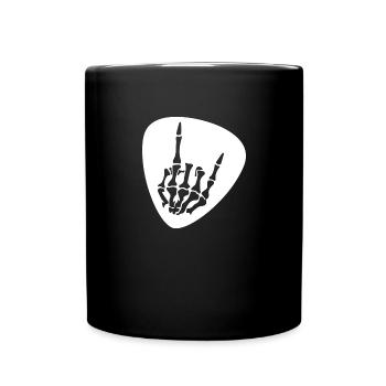 Guitar Pick Plectrum Skeleton French Friesfork Main - Mug uni - noir - Devant