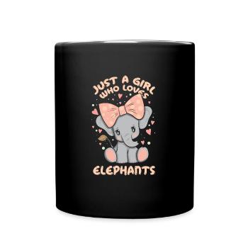 Just A Girl Who Loves Elephants Funny Animal Lover - Full Colour Mug - black - Front