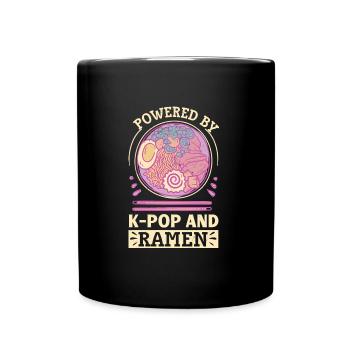 Powered By K-Pop And Ramen - Tasse einfarbig - Schwarz - Vorne