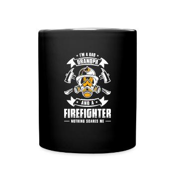 I'm A Dad Grandpa Firefighter Father's Day Fireman - Full Colour Mug - black - Front