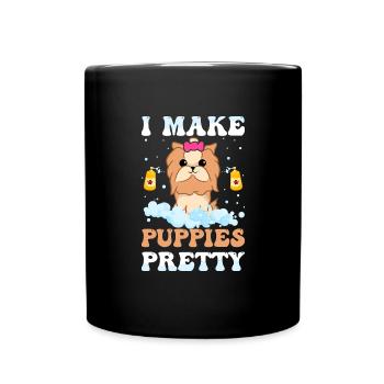 Je fais des chiots jolis toiletteurs pour chiens Puppy Groom - Mug uni - noir - Devant