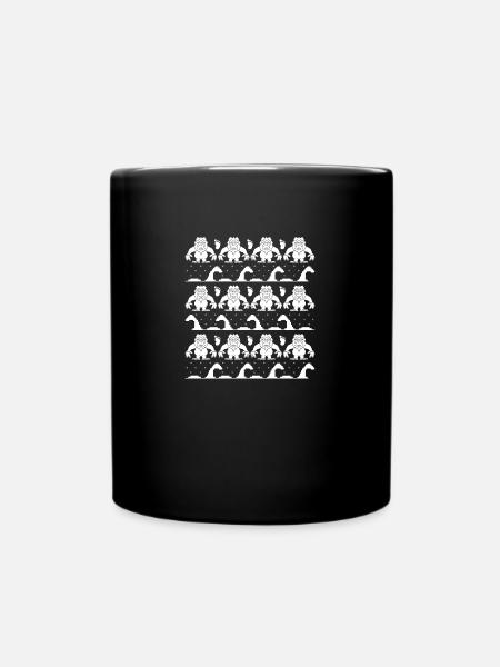 Yeti et Loch Ness Monster Pull de Noël moche - Mug uni - noir