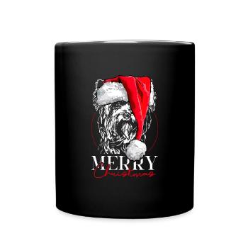 Santa YORKSHIRE TERRIER Merry Christmas Wilsigns - Full Colour Mug - black - Front