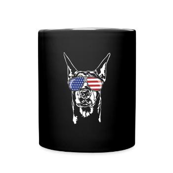 DOBERMAN Amérique Flag Dogs Wilsigns - Mug uni - noir - Devant
