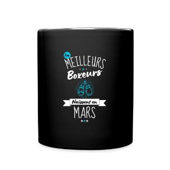 Les meilleurs boxeurs naissent en Mars - Mug uni - noir - Devant