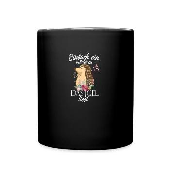 Fille aime hérisson hérisson amant cadeau - Mug uni - noir - Devant