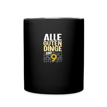 Sudoku - Alle guten Dinge sind 9 - Sudokuspieler - Tasse einfarbig - Schwarz - Vorne