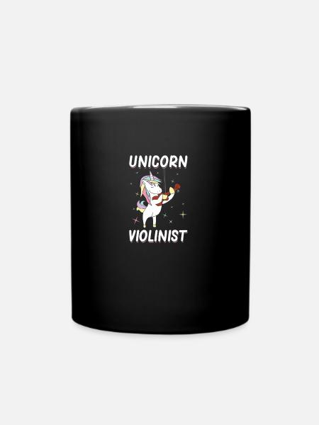 Violinist, unicorn, violinist, musician - Full Colour Mug - black