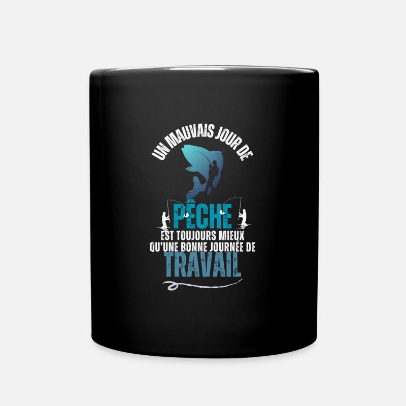 "Work or Fish" Retired - Full Colour Mug - black