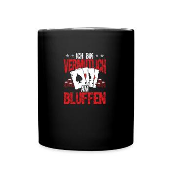 Cartes de poker Étui de poker Jeu de jetons Joueurs de poker - Mug uni - noir - Devant