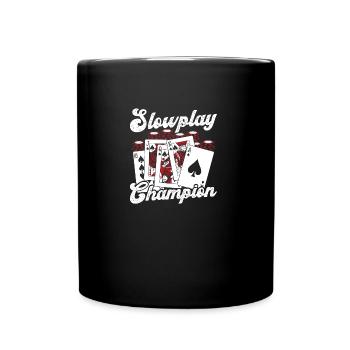 Tapis de poker Ensemble de jetons de poker Ensemble de valises Joueur de poker - Mug uni - noir - Devant