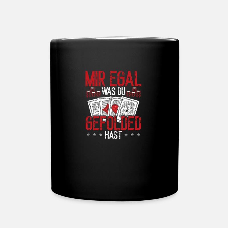 Pokerspieler Koffer Karten Set Chips Set Poker - Tasse einfarbig - Schwarz