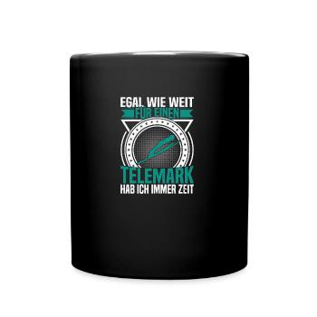 Skis for ski jumping Winter sports Ski flying Ski helmet - Full Colour Mug - black - Front